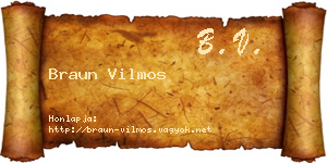 Braun Vilmos névjegykártya